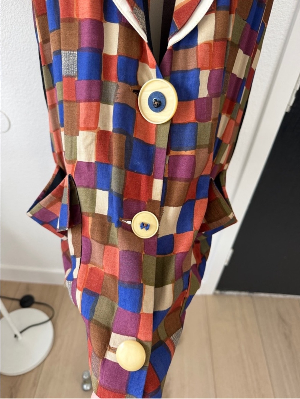 Vintage Janice McCarty Colorful Checkered Oversized Vest - Picture 3 of 8